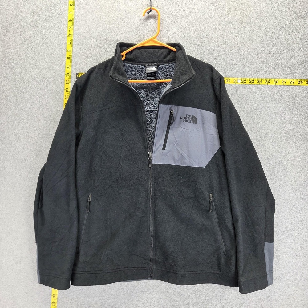 The North Face Jacket Mens Large Gray Chimborazo Fleece Full Zip Sherpa Lined
